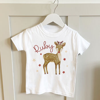 Personalised Reindeer Sibling Christmas Tops, 3 of 5