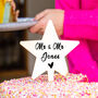 Personalised Wedding 'Mr And Mrs' Gold Star Cake Topper, thumbnail 2 of 7