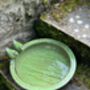 Round Green Ceramic Bird Bath With Two Love Birds, thumbnail 6 of 8