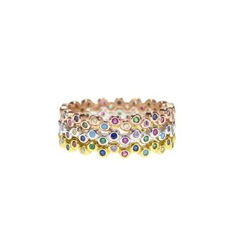 Rainbow Rings, Cz Rose Or Gold Plated 925 Silver, 5 of 11