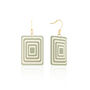 Green And Cream Geometric Earrings, thumbnail 1 of 5