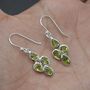 Peridot Sterling Silver Drop Earrings: August Birthstone, thumbnail 1 of 9