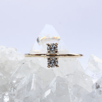 Hermia 9ct Rose Or Yellow Gold Diamond Stack Ring, 3 of 3