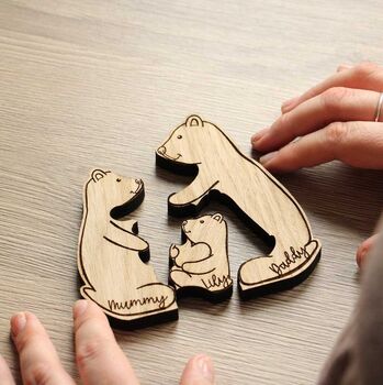 Personalised Bear Family Wooden Puzzle – Custom Family Keepsake Gift, 4 of 9