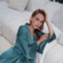 Green Satin Kimono Robe, thumbnail 1 of 7