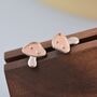 Dotted Mushroom Stud Earrings In Sterling Silver, thumbnail 4 of 11