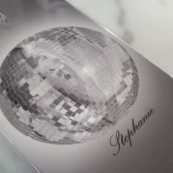 Monochrome Disco Ball Personalised Glossy Phone Case, 4 of 4