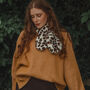 Snow Leopard Faux Fur Scarf, thumbnail 1 of 5