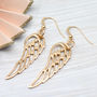 18ct Gold Plated Sterling Silver Angel Wing Earrings, thumbnail 3 of 8
