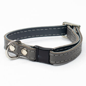 Adjustable Soft Leather Safety Cat Collar, 5 of 6