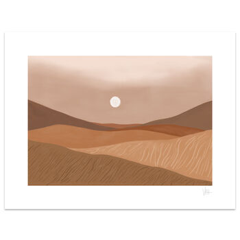 Earth Tone Sunrise Desert Landscape Print, 4 of 8