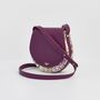 Floral Engravings Plum Saddle Bag, thumbnail 3 of 6