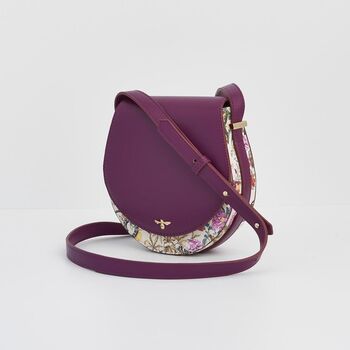 Floral Engravings Plum Saddle Bag, 3 of 6