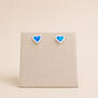 5mm Sterling Silver Blue Opal Heart Stud Earrings, thumbnail 3 of 4