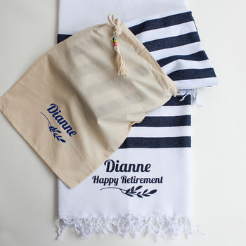 Personalised Cotton Beach And Bath Towel, 2nd Anniversary Gift, 7 of 11