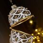 Glass Gold Oval Casket Christmas Tree Bauble, thumbnail 2 of 2
