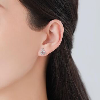 Sterling Silver Extra Small Cute Dragon Stud Earrings, 3 of 12