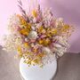 Pink And Yellow Dried Flower Bouquet With Gypsophila, thumbnail 1 of 5