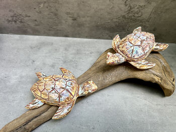 Double Painted Turtle Figurine Ornament – Root Sculpture, 8 of 12