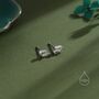 Double Trapezoid Cz Screw Back Earrings, thumbnail 2 of 12