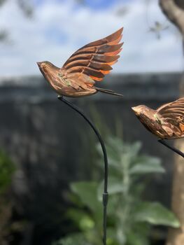 Handmade Copper Bird Garden Sculptures – Set Of Three, 3 of 7