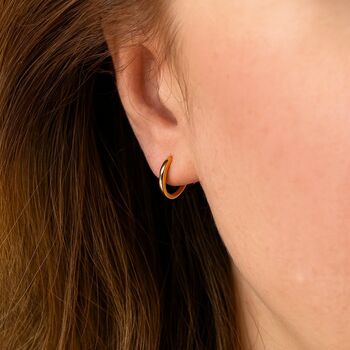 Classic Gold Sleeper Vermeil Hoop Earrings, 2 of 5