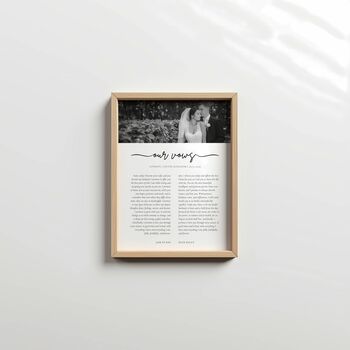 Personalised Wedding Vows Framed Photo Print, 3 of 5