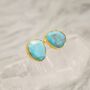 Turquoise Gold Plated Sterling Silver Studs, thumbnail 4 of 7