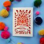 Papercut Diwali Card Lotus Design, thumbnail 3 of 6