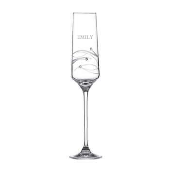 Personalised Spiral Champagne Flute With Crystals, 3 of 7