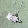 Book Silver Locket Necklace, thumbnail 3 of 8