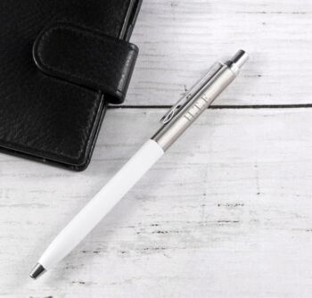 Engraved Pierre Cardin White Ballpoint Pen, 6 of 6