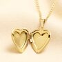 Stainless Steel Swirl Heart Locket Necklace In Gold, thumbnail 2 of 2