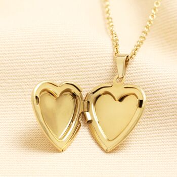 Stainless Steel Swirl Heart Locket Necklace In Gold, 2 of 2