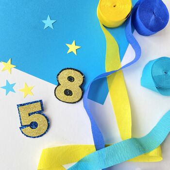 Number Shaped Glitter Birthday Badge, 4 of 8