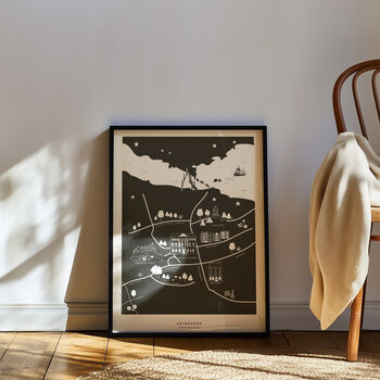 Edinburgh Travel Map Illustrated Poster Personalised, 2 of 4