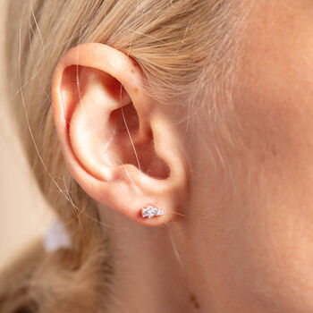 Sparkly Silver Galaxy Mini Stud Earrings, 2 of 5