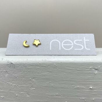 Star And Moon Stud Earrings, 3 of 4