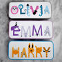 Children's Personalised Name Pencil Case Blue, thumbnail 5 of 7