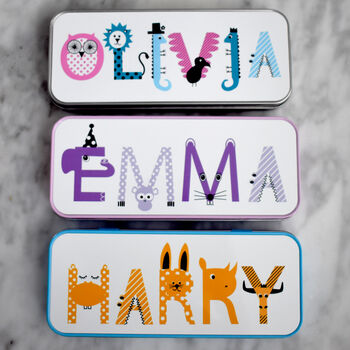 Children's Personalised Name Pencil Case Blue, 5 of 7