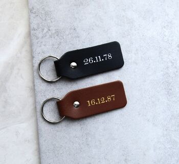 Handmade Personalised Initial Leather Keyring, 6 of 11