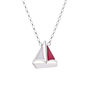 Silver Sail Boat Necklace, thumbnail 4 of 5