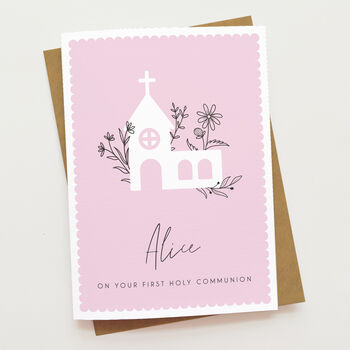 Floral First Holy Communion Card, 3 of 7