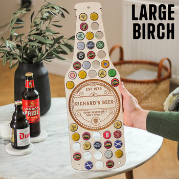Personalised Beer Bottle Collector Wall Art For Home, 9 of 12