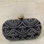Black Handcrafted Oval Clutch Bag, thumbnail 5 of 5