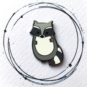 Raccoon Enamel Pin Badge, 3 of 5