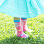 Squelch Transparent Wellies And Three Sock Set Hearts, thumbnail 1 of 7