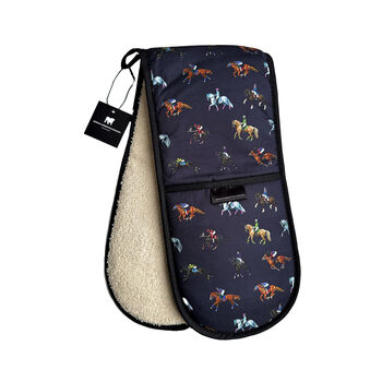 Dressage And Racehorses Double Oven Gloves, 2 of 7