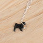 Pug Necklace In Solid 925 Sterling Silver, thumbnail 2 of 6