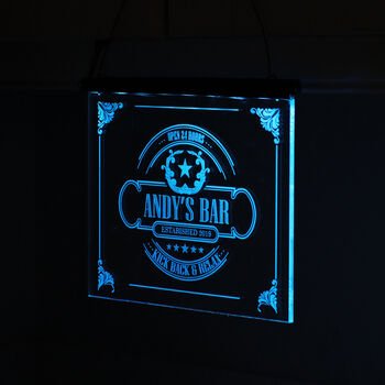 Personalised LED Hanging Bar Sign, 7 of 12
